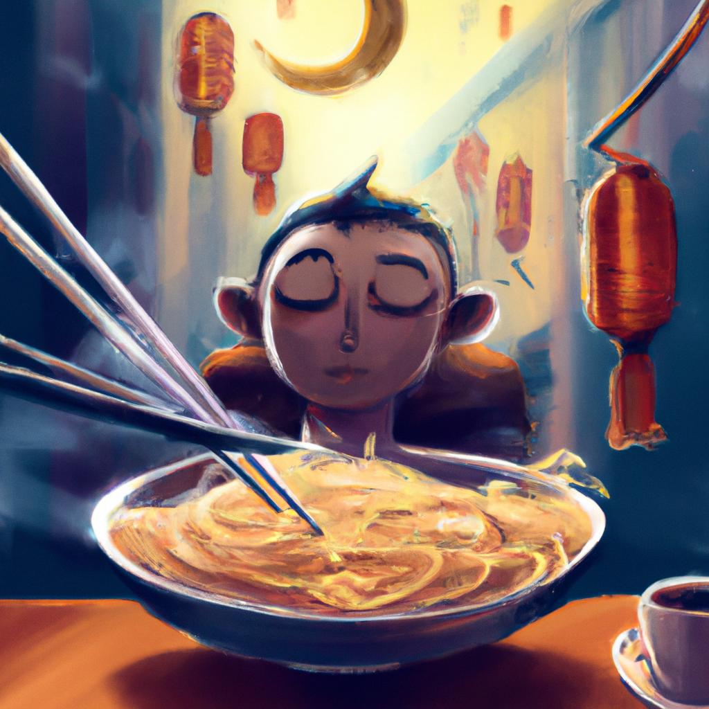 Imagem de capa do post "Sonhar com Macarrão: O Significado Revelado!" com um desenho digital