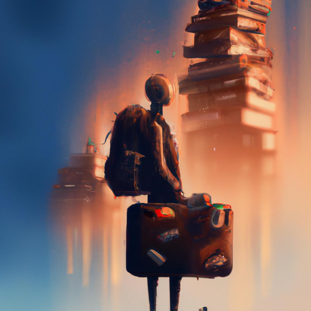 Imagem de capa do post "Sonhar com Malas Empilhadas: O Que Significa? Descubra Aqui!" com um desenho digital