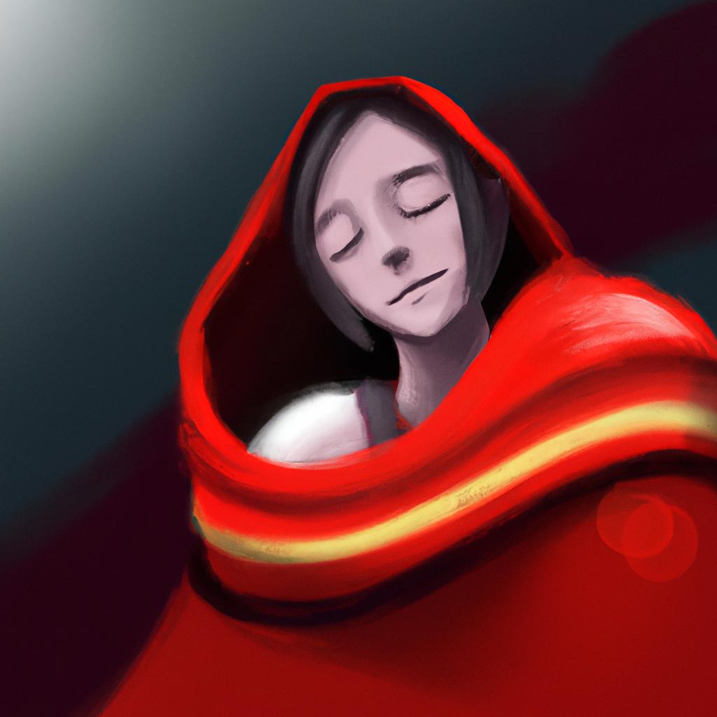 Imagem de capa do post "Descubra o Significado de Sonhar com Manto Vermelho!" com um desenho digital