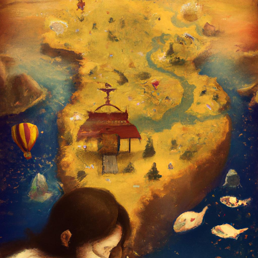 Imagem de capa do post "Descubra o Significado de Sonhar com Mapa!" com um desenho digital