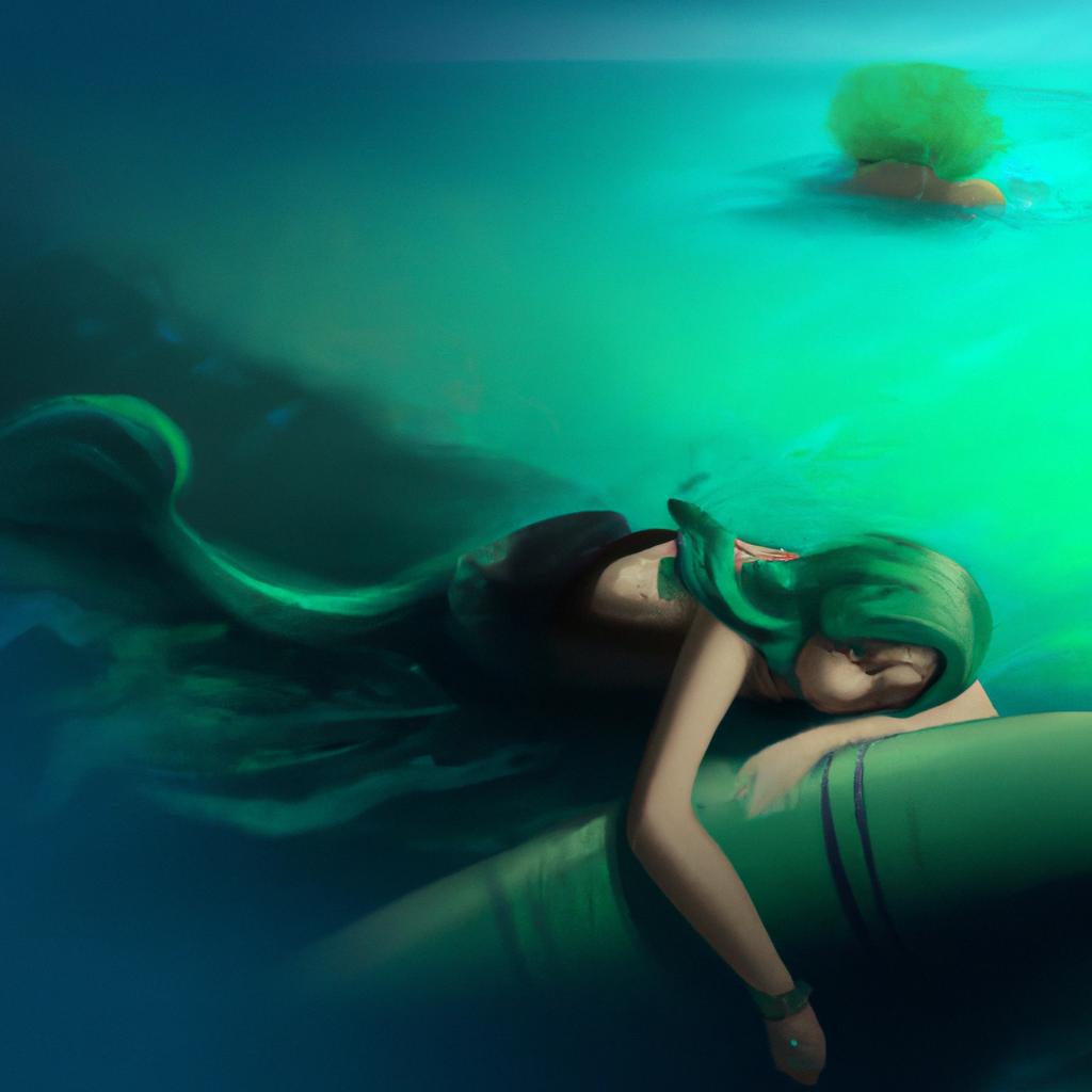 Imagem de capa do post "Descubra o Significado de Sonhar com Mar Verde Esmeralda!" com um desenho digital