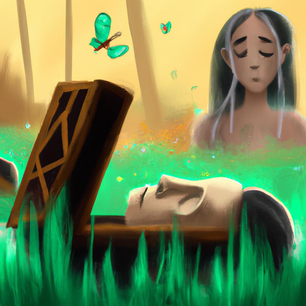 Imagem de capa do post "Misterioso Sonho com Marido Morto no Caixão: Desvende o Significado!" com um desenho digital