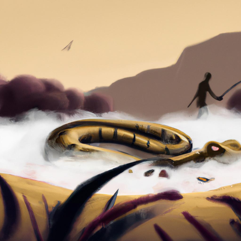 Imagem de capa do post "Descubra o Significado de Sonhar com Matando Cobra!" com um desenho digital