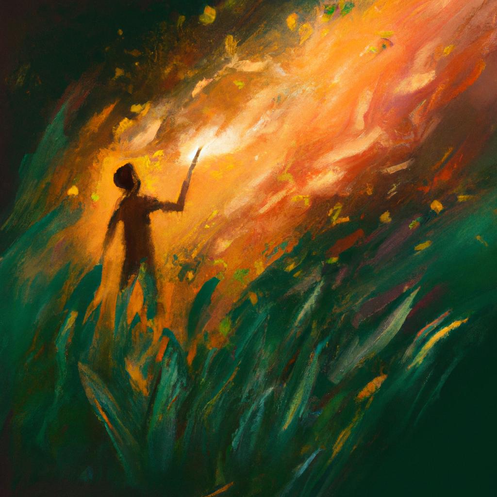 Imagem de capa do post "Simbologia dos Sonhos: Mato Pegando Fogo" com um desenho digital