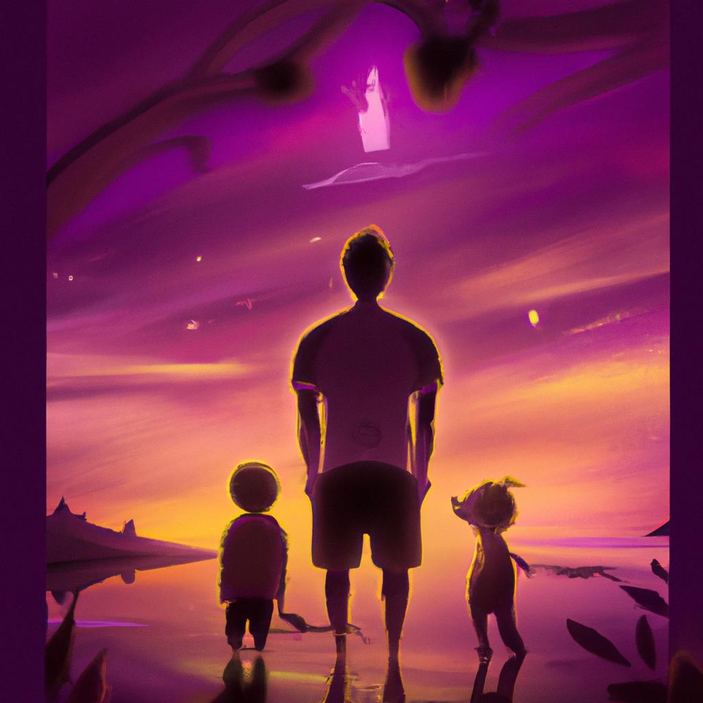 Imagem de capa do post "Descubra o Significado de Sonhar com Seus Filhos!" com um desenho digital