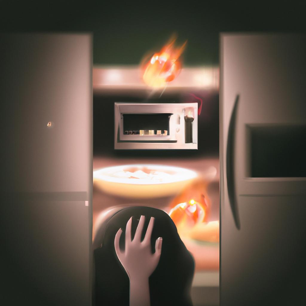 Imagem de capa do post "Sonhar com Microondas Pegando Fogo: O que Significa?" com um desenho digital