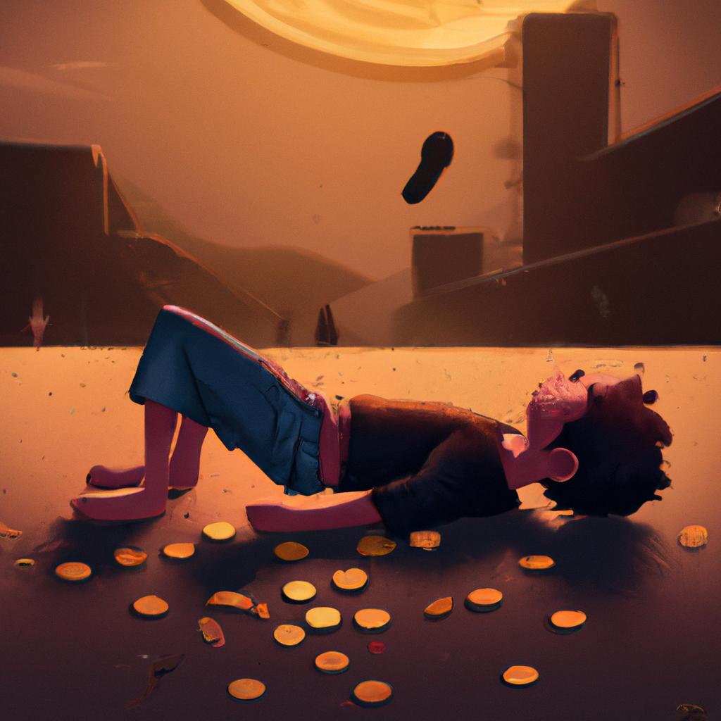 Imagem de capa do post "Descubra o Significado de Sonhar com Moedas no Chão!" com um desenho digital