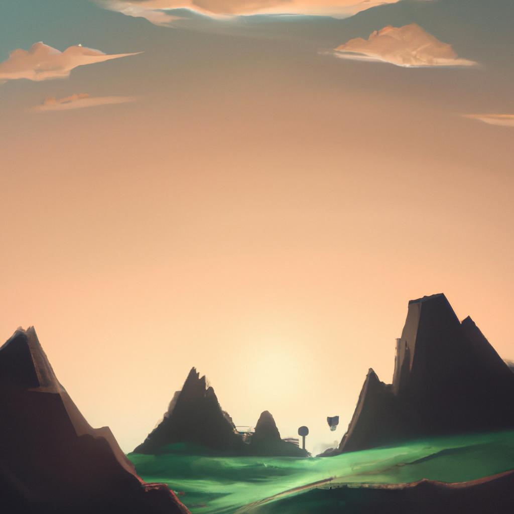 Imagem de capa do post "Sonhar com Montanhas e Vales: Descubra o Significado!" com um desenho digital