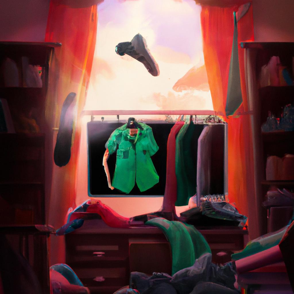 Imagem de capa do post "Sonhar com Monte de Roupa: Descubra o Significado Surpreendente!" com um desenho digital
