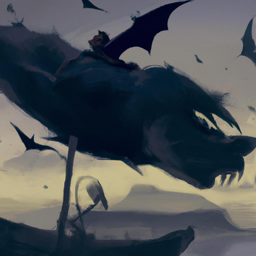 Imagem de capa do post "Descubra o Significado de Sonhar com Morcego Gigante!" com um desenho digital