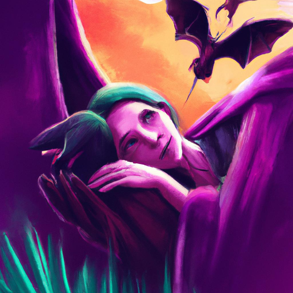 Imagem de capa do post "Descubra o que Significa Sonhar com Morcego!" com um desenho digital