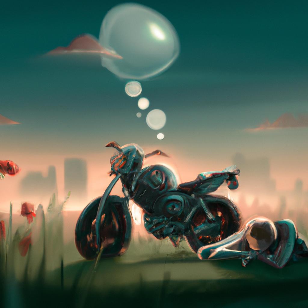Imagem de capa do post "Sonhar com Moto Estragada: Descubra o Que Significa!" com um desenho digital