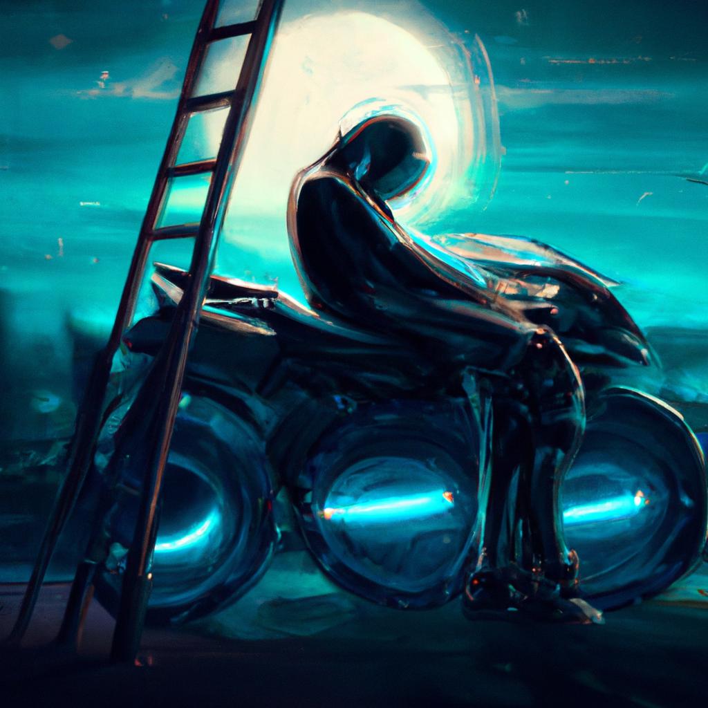 Imagem de capa do post "Descubra o Significado de Sonhar com Moto Preta!" com um desenho digital