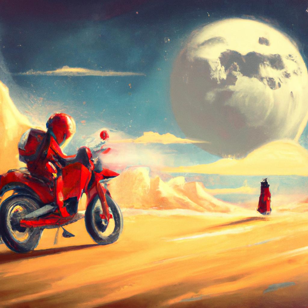 Imagem de capa do post "Descubra o Significado de Sonhar com Moto Vermelha!" com um desenho digital