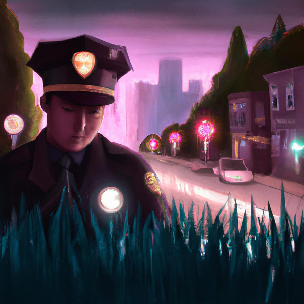 Imagem de capa do post "Descubra o Significado de Sonhar com Muita Polícia!" com um desenho digital