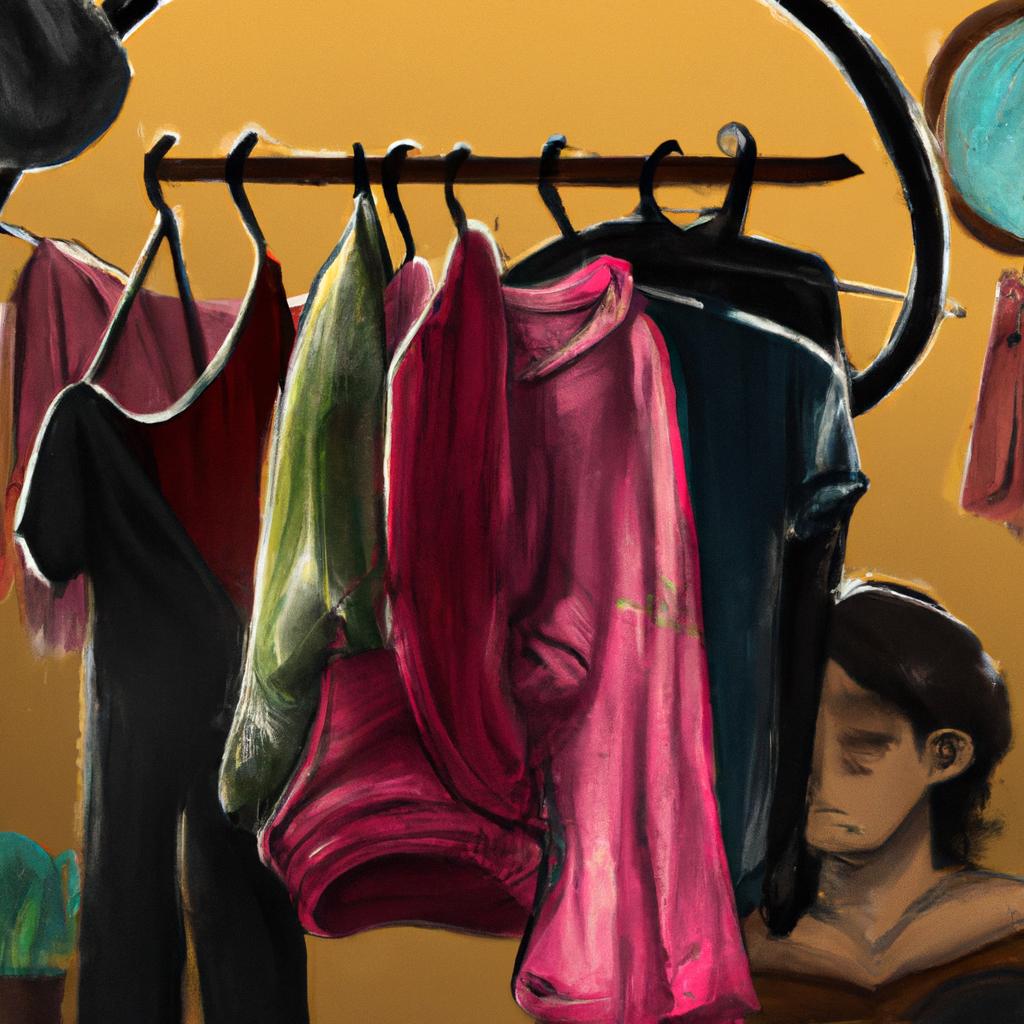 Imagem de capa do post "Sonhar com Muita Roupa no Cabide: O Que Significa?" com um desenho digital