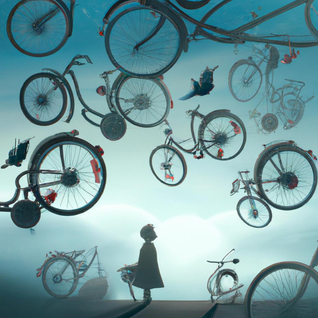 Imagem de capa do post "Descubra o Significado de Sonhar com Muitas Bicicletas!" com um desenho digital