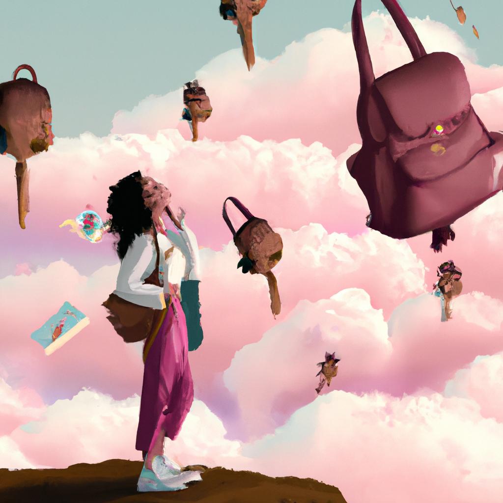 Imagem de capa do post "Sonhar com Muitas Bolsas: Descubra o Significado!" com um desenho digital