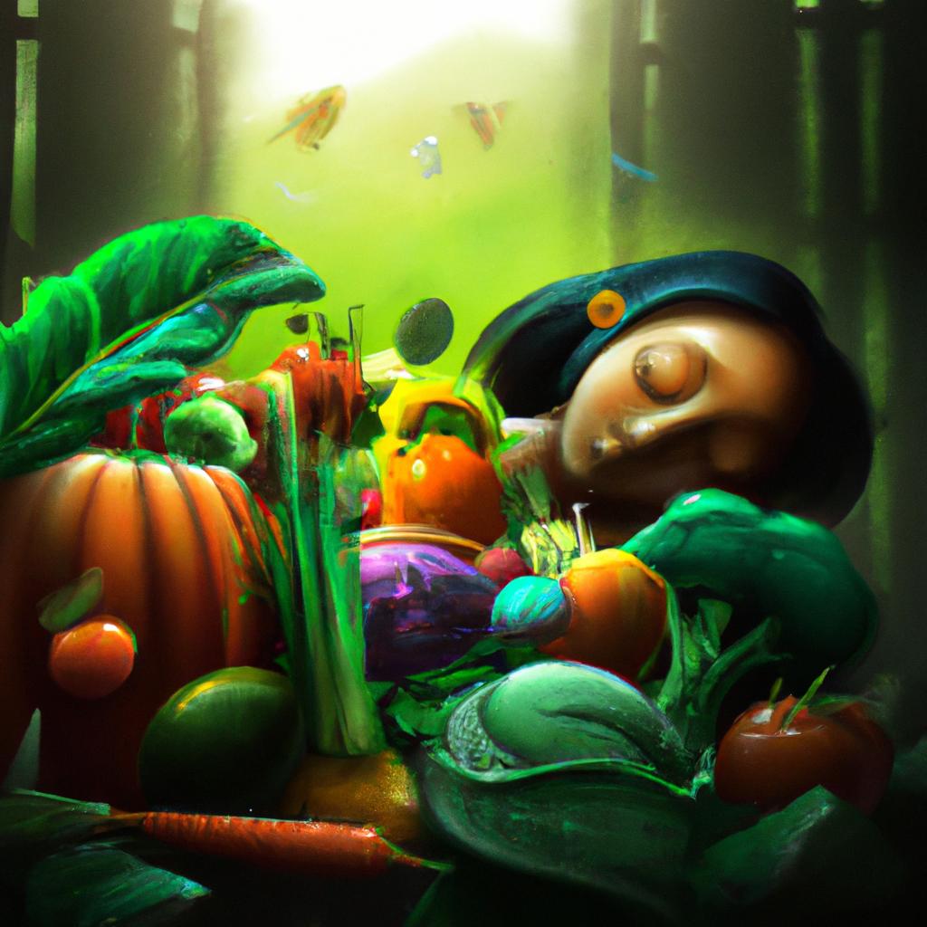 Imagem de capa do post "Sonhar com Muitas Verduras: Descubra o Significado dessa Visão!" com um desenho digital
