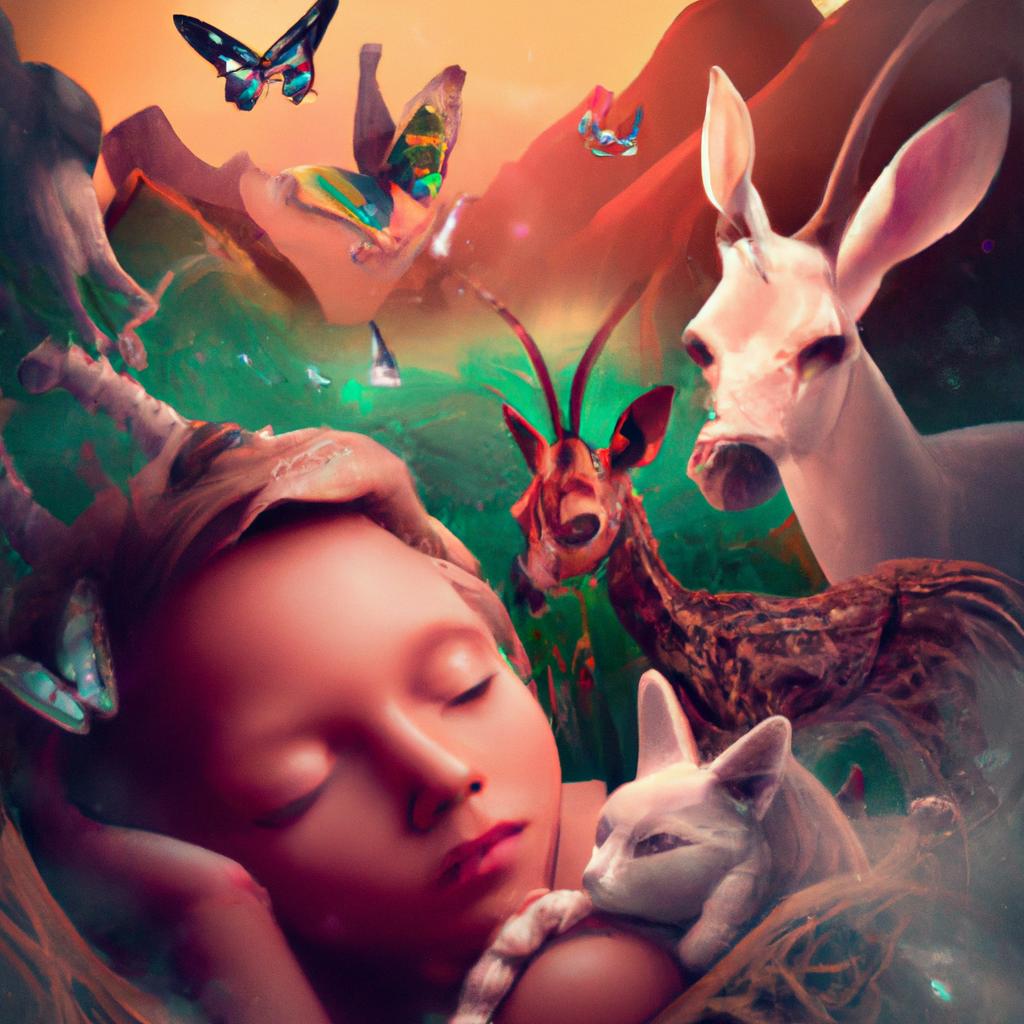 Imagem de capa do post "Sonhar com Muitos Animais: Descubra o Significado!" com um desenho digital