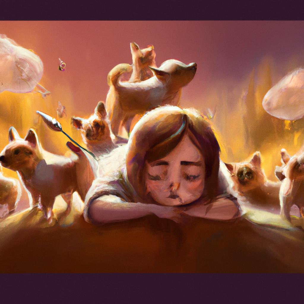 Imagem de capa do post "Sonhar com Muitos Cachorros: Descubra o Significado!" com um desenho digital