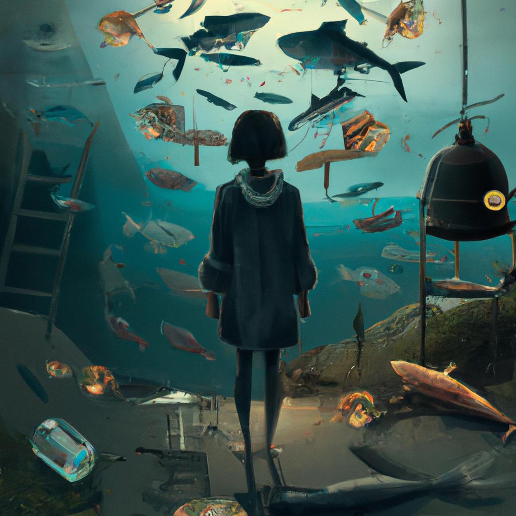 Imagem de capa do post "O Significado do Pesadelo de Sonhar com Muitos Peixes Mortos" com um desenho digital