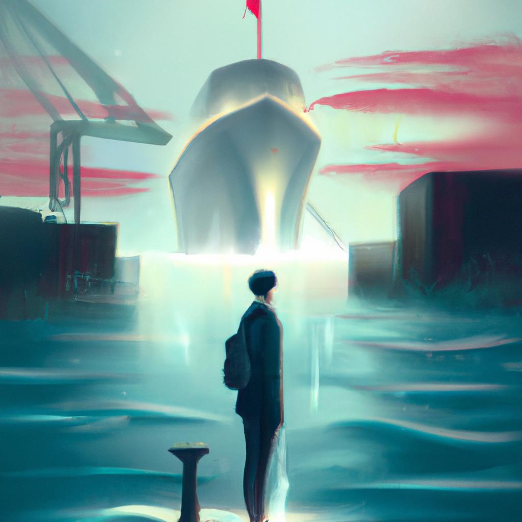 Imagem de capa do post "Descubra o Significado de Sonhar com Navio Virando!" com um desenho digital