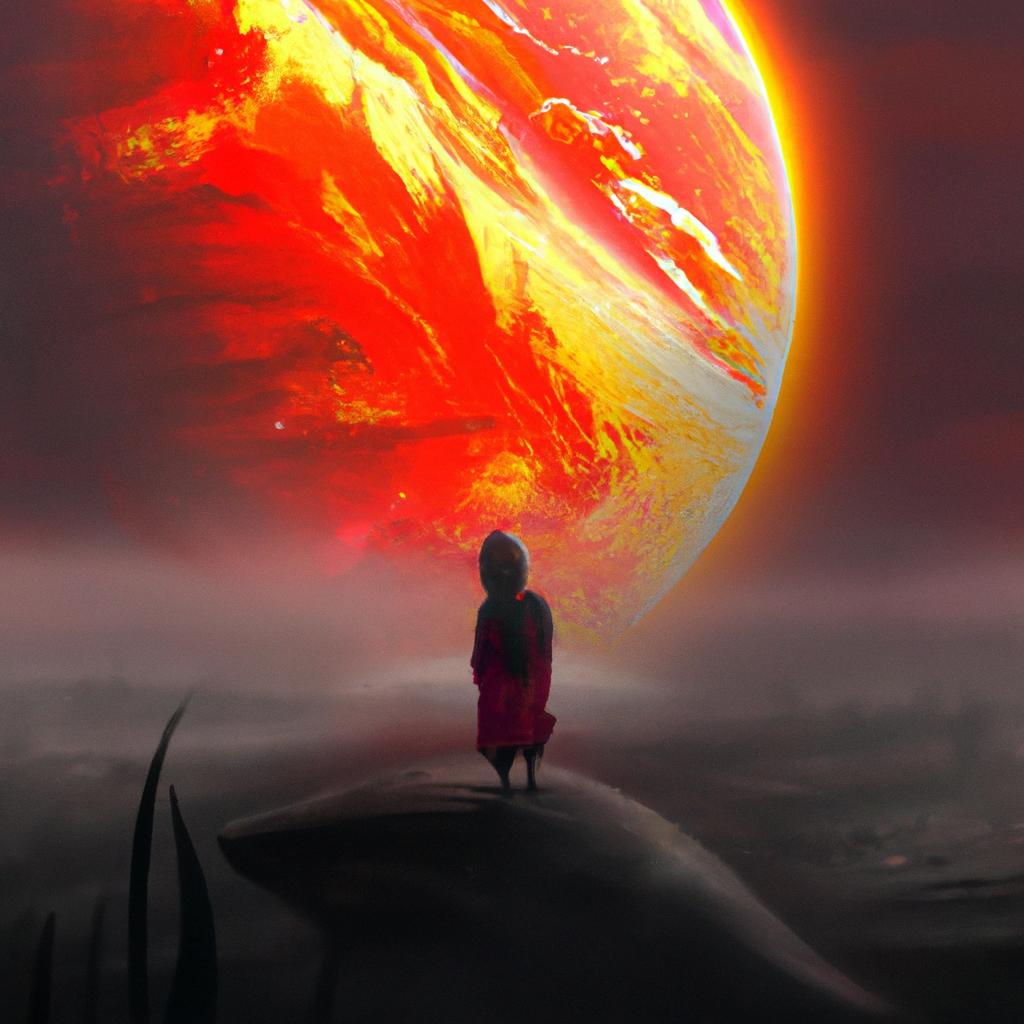 Imagem de capa do post "Sonhar com o Fim do Mundo em Chamas: Descubra o Significado!" com um desenho digital