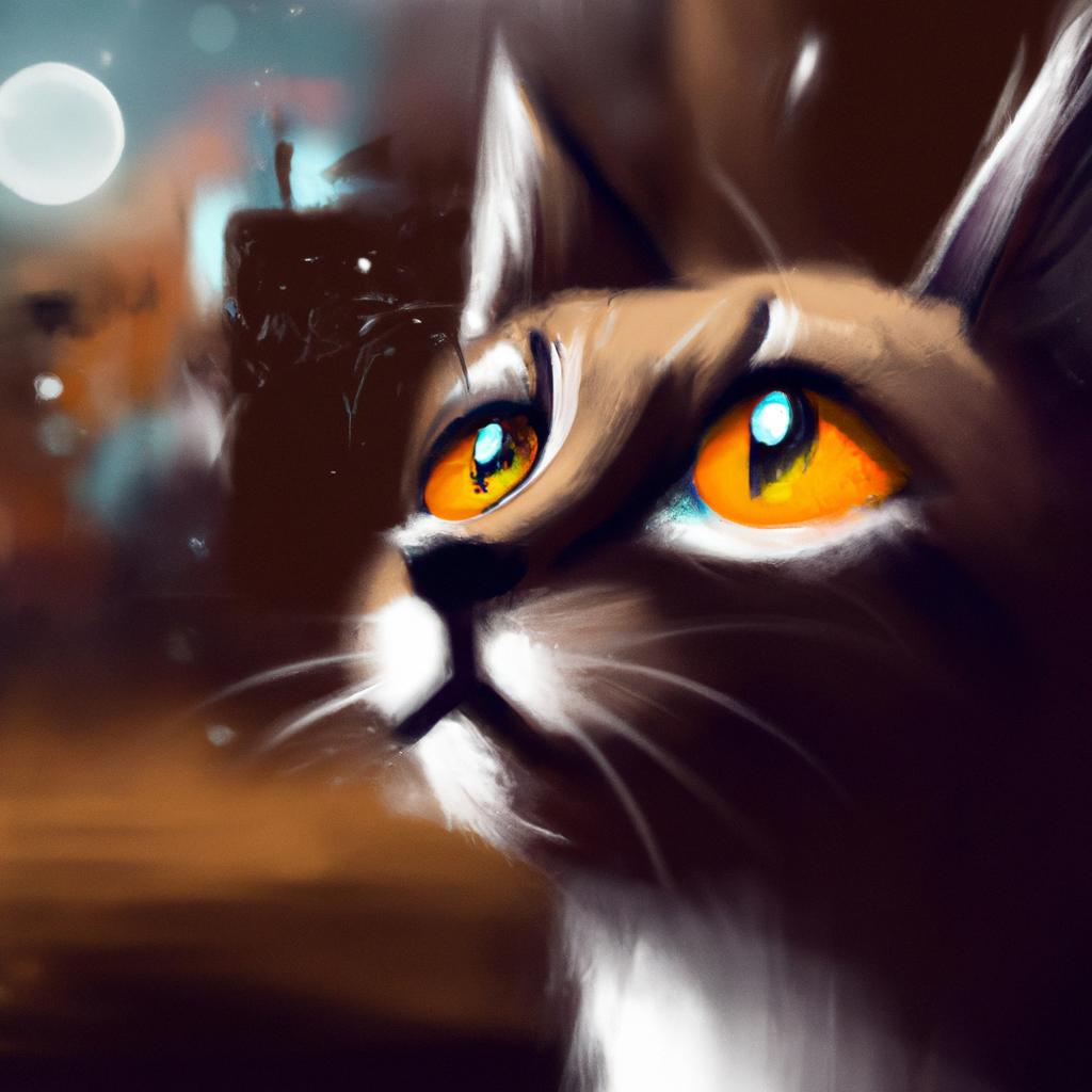 Imagem de capa do post "Descubra o Significado de Sonhar com Olhos de Gato!" com um desenho digital