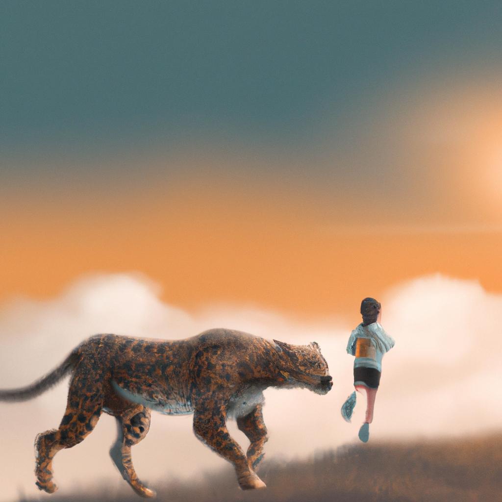Imagem de capa do post "SOnhar com ONCa Correndo ATRas DE Mim: Descubra o Significado!" com um desenho digital