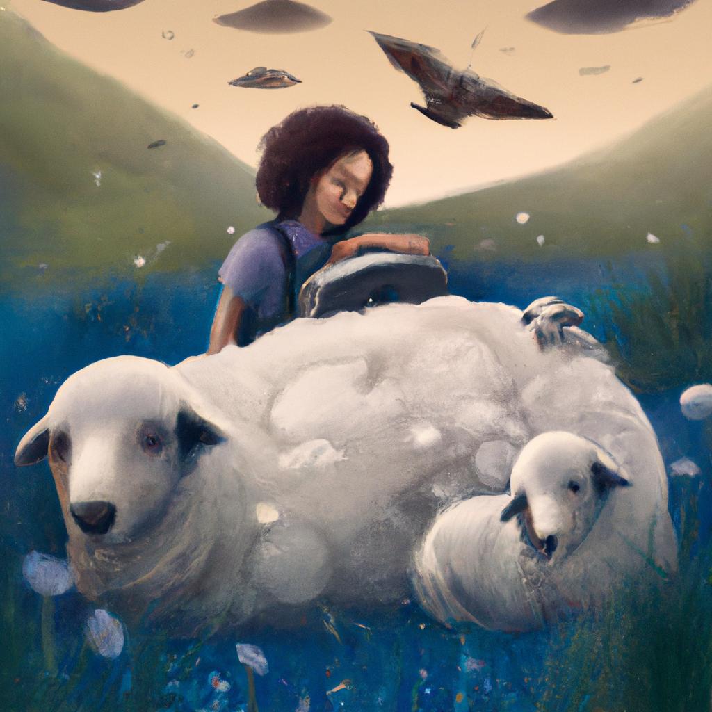 Imagem de capa do post "Descubra o Que Significa Sonhar com Ovelhas!" com um desenho digital