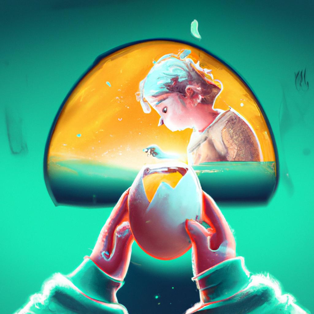 Imagem de capa do post "Descubra o Significado de Sonhar com Ovo de Galinha Quebrado!" com um desenho digital