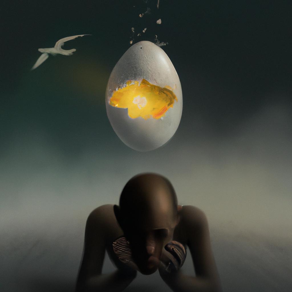 Imagem de capa do post "Descubra o que Significa Sonhar com Ovo Quebrado!" com um desenho digital
