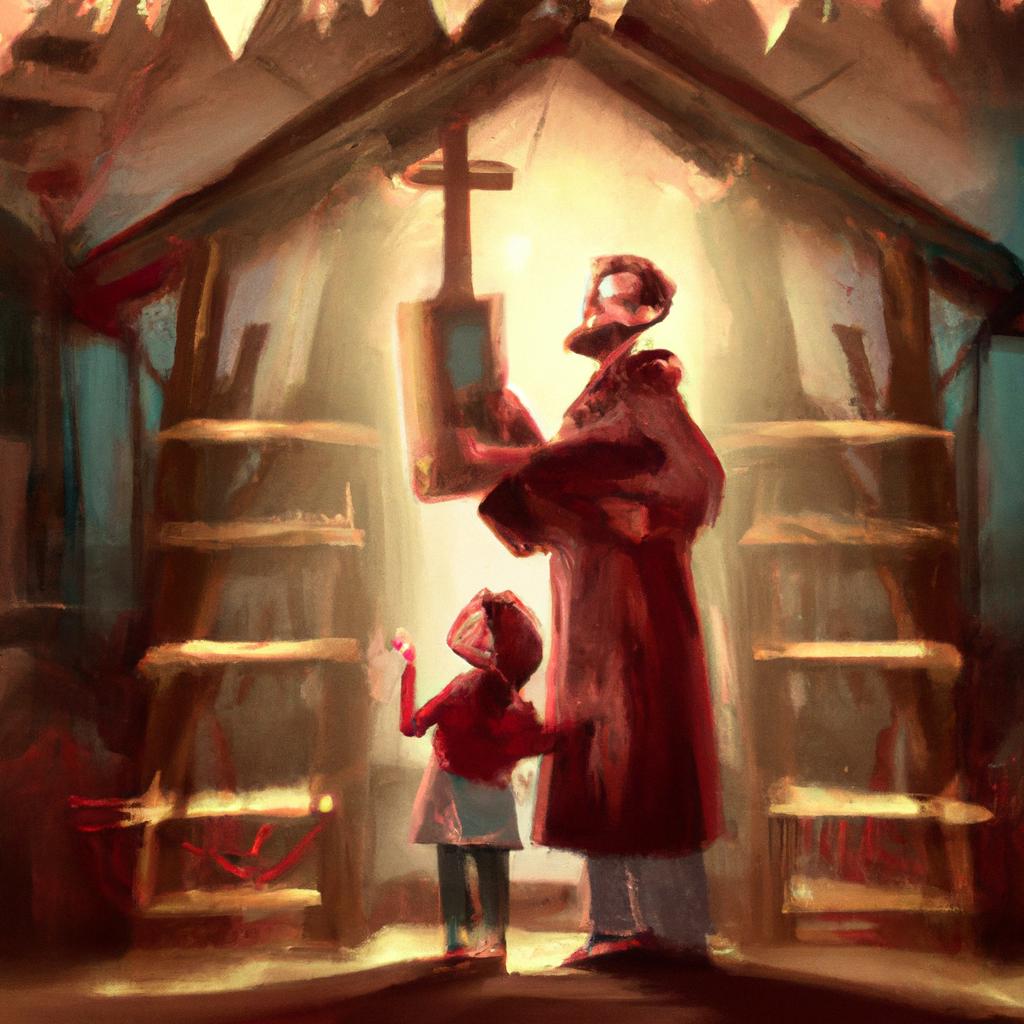 Imagem de capa do post "Descubra o que Significa Sonhar com Padre Celebrando Missa!" com um desenho digital