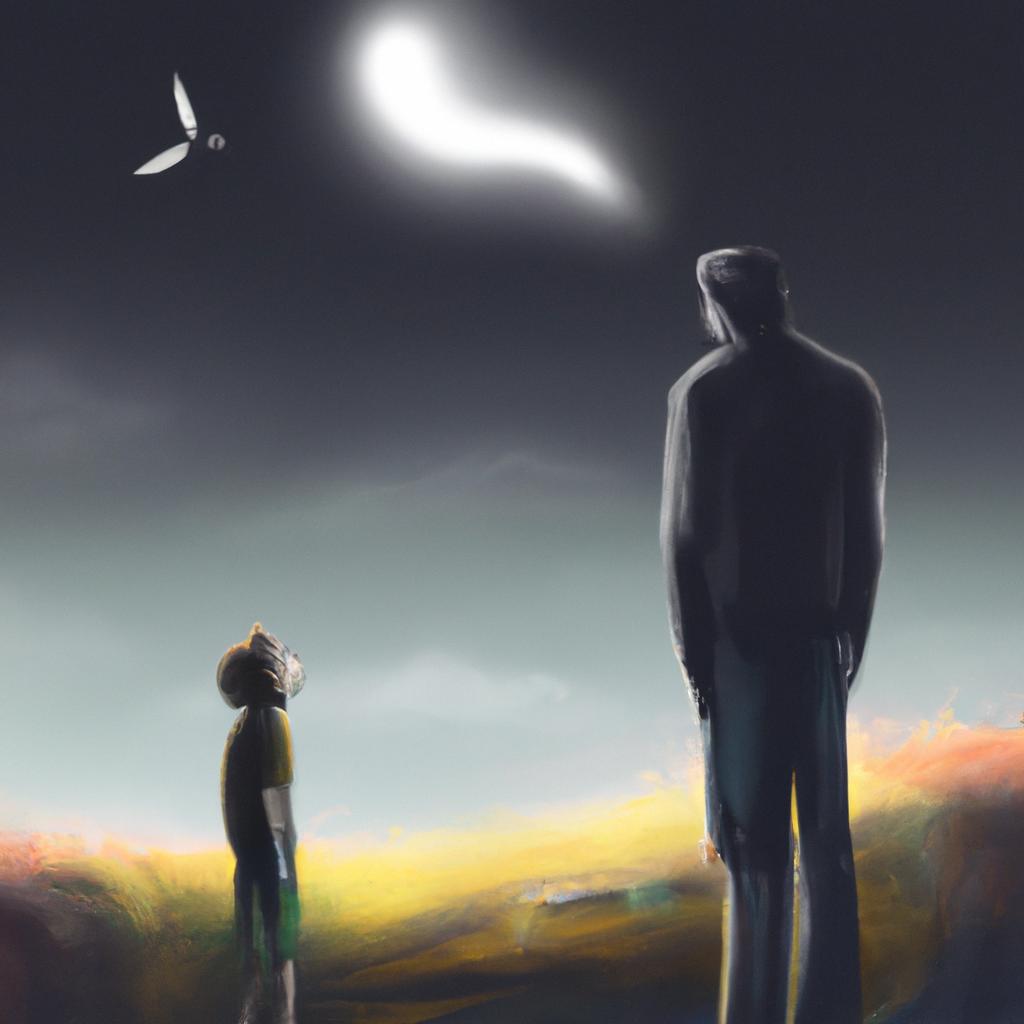 Imagem de capa do post "Descubra o Significado de Sonhar com seu Pai Falecido!" com um desenho digital