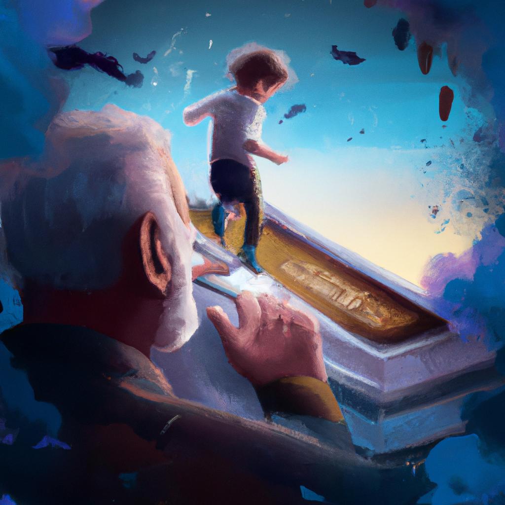 Imagem de capa do post "Sonhar com o Pai que já Partiu: Desvendando o Significado" com um desenho digital