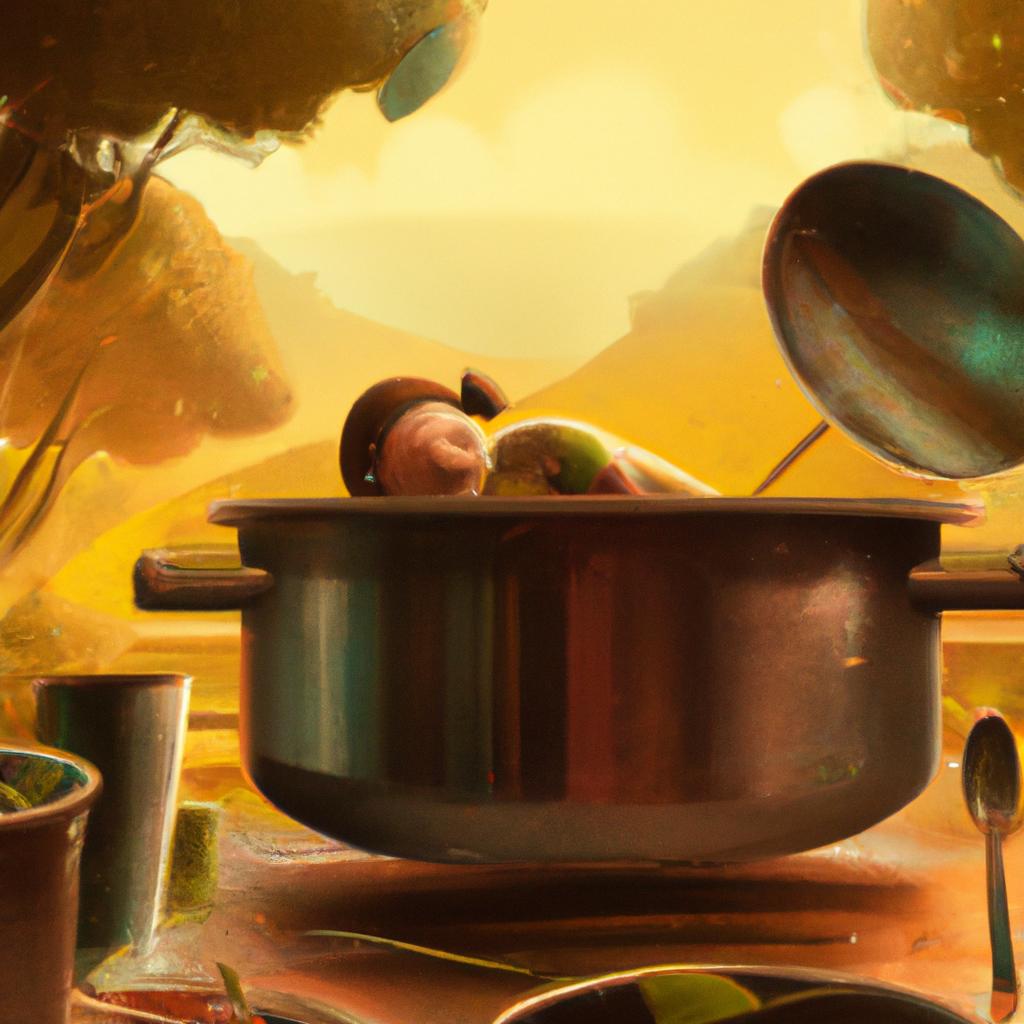 Imagem de capa do post "Sonhar com Panela Suja: Entenda o Significado!" com um desenho digital
