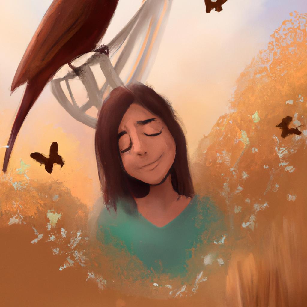Imagem de capa do post "Descubra o Significado de Sonhar com Passarinho Marrom!" com um desenho digital