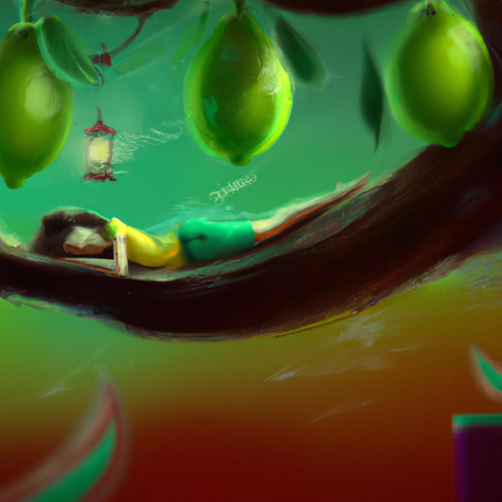 Imagem de capa do post "Descubra o Significado de Sonhar com Pé de Limão Verde!" com um desenho digital