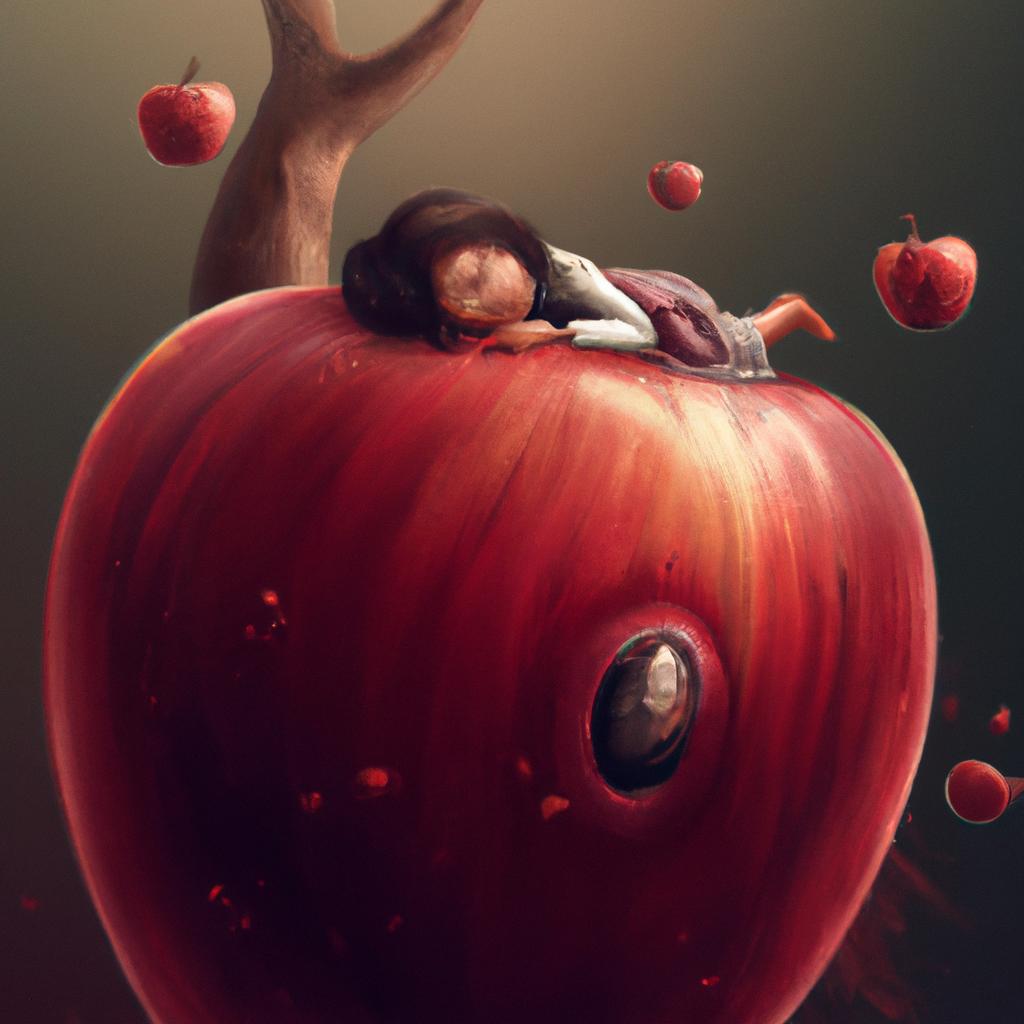 Imagem de capa do post "Descubra o Significado de Sonhar com Pé de Maçã Vermelha Carregado!" com um desenho digital