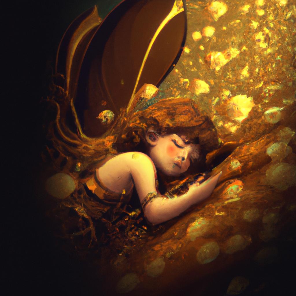 Imagem de capa do post "Sonhar com Pecas de Ouro: Descubra o Significado Estranho!" com um desenho digital