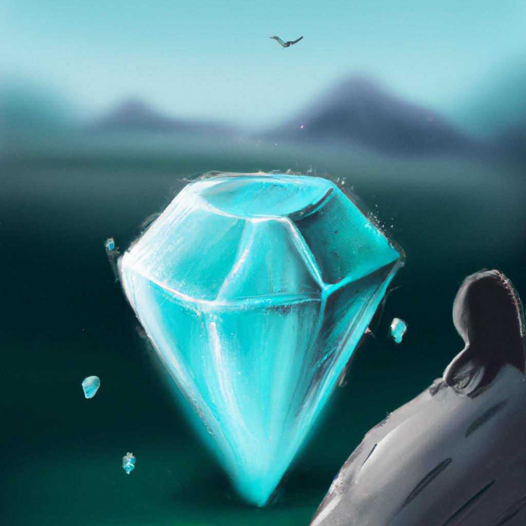 Imagem de capa do post "Descubra o que Significa Sonhar com Pedra de Diamante" com um desenho digital