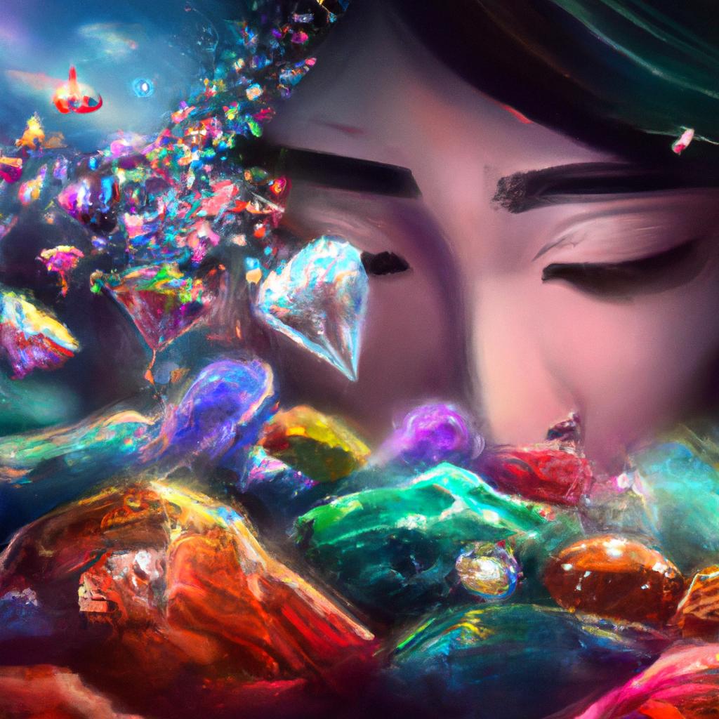 Imagem de capa do post "Descubra o Significado de Sonhar com Pedras Preciosas Coloridas!" com um desenho digital