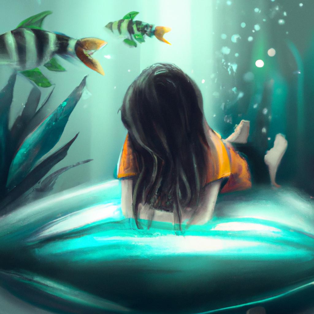 Imagem de capa do post "Sonhar com Peixe e Água: Descubra o Seu Significado!" com um desenho digital