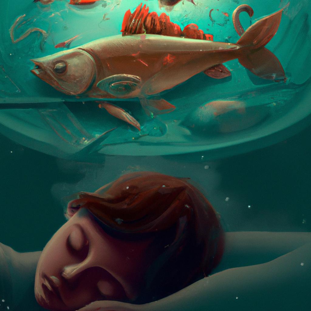 Imagem de capa do post "Sonhando com Peixe e Camarão: Descubra seu Significado!" com um desenho digital
