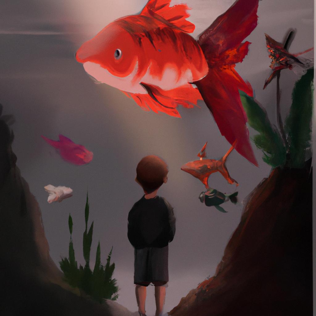 Imagem de capa do post "Descubra o Significado de Sonhar com Peixe Grande Jogo do Bicho!" com um desenho digital