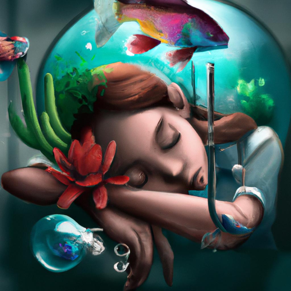 Imagem de capa do post "Sonhar com Peixe Nadando: Descubra o Significado do Seu Sonho!" com um desenho digital