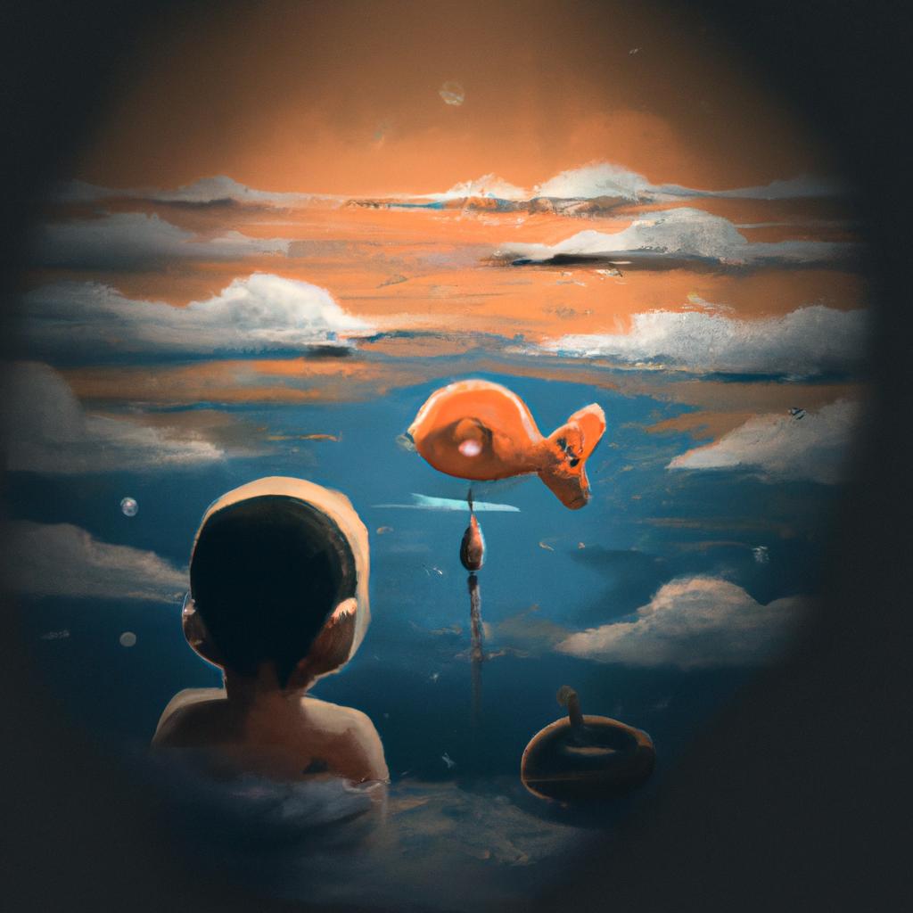 Imagem de capa do post "Descubra o Significado de Sonhar com Peixe Preto!" com um desenho digital