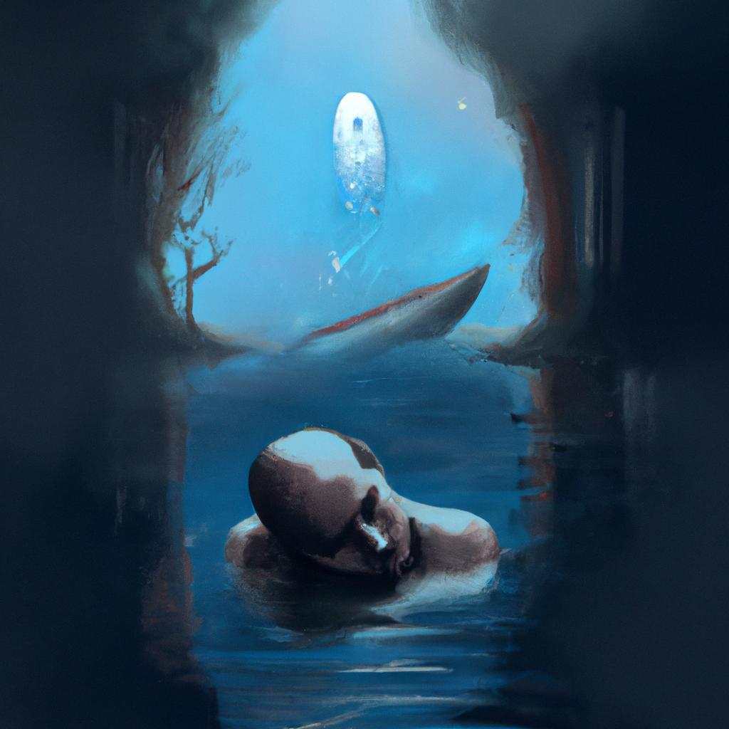 Imagem de capa do post "Descubra o Significado de Sonhar com Pessoa Morta Afogada!" com um desenho digital