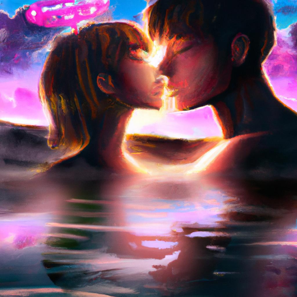 Imagem de capa do post "Descubra o que Significa Sonhar com Pessoas se Beijando!" com um desenho digital